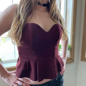 •Babaton burgundy bustier